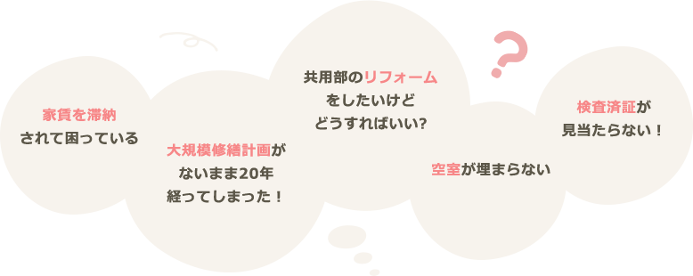 ビルオーナー様特有のお悩みを一挙解決いたします！